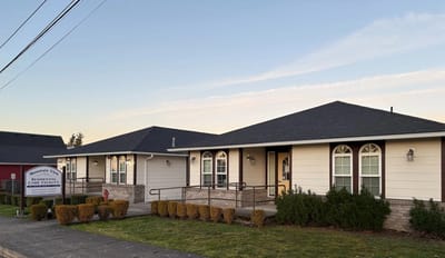 Exterior view of Mountain View Care Home building.