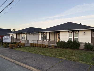 Exterior view of Mountain View Care Home building.