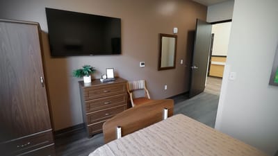 Cozy interior of a private resident room