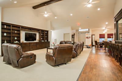 Common area with seating and decor