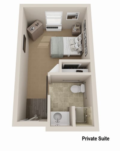 Floor plan of a private suite