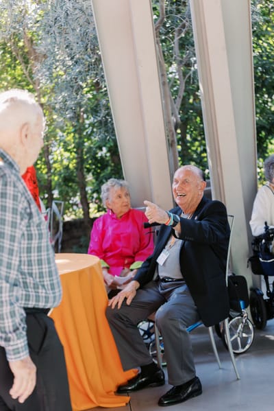 Residents enjoying a social gathering outside