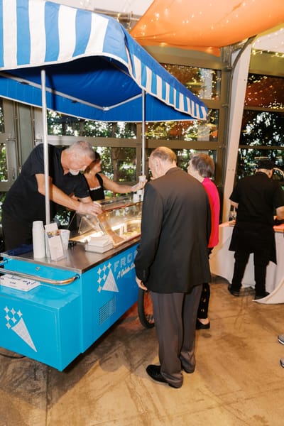 Residents enjoying ice cream at an event