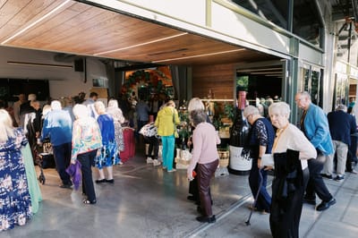 Residents participating in an event in the facility's common area
