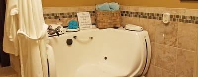 Accessible bathroom with equipment for residents