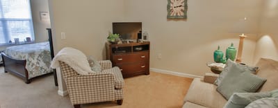 Cozy resident interior with seating and decor