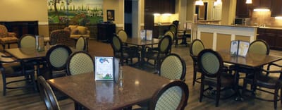 Interior dining area with tables and chairs