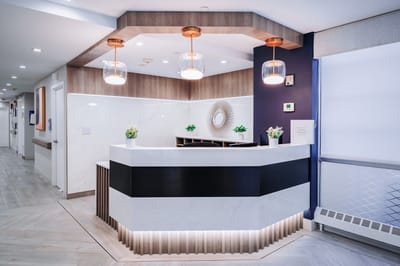 Welcoming reception area with modern decor