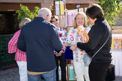 Residents and staff engaging in an outdoor event
