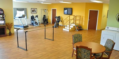 Interior view of a fitness area in the facility