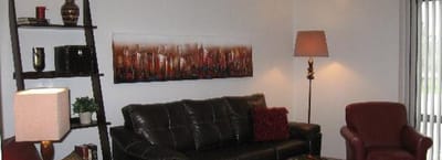 Interior view of a cozy living area with furniture