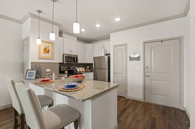 Bright interior kitchen with modern appliances