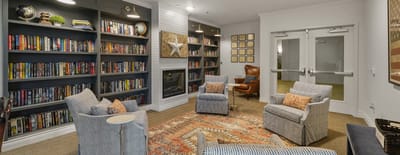 Interior common area with a cozy reading nook
