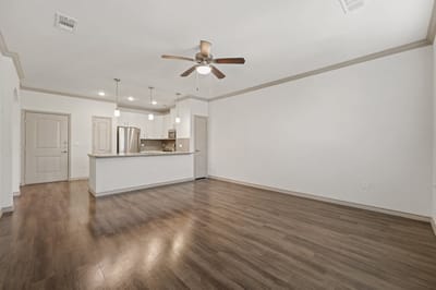 Modern interior view of a spacious living area