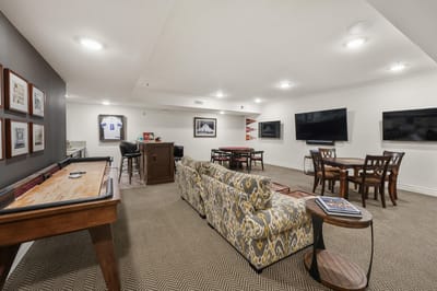 Common area with seating and games available