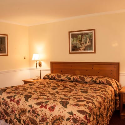 Cozy interior of a resident room with a bed