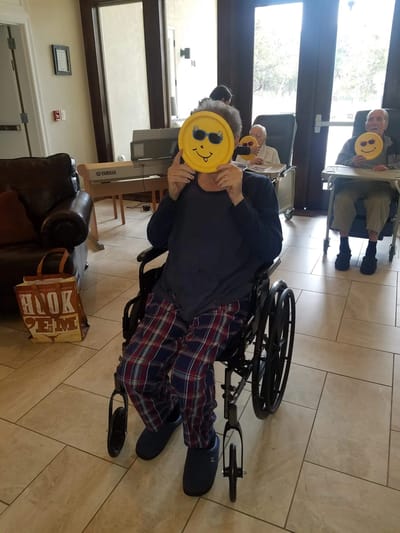 Residents enjoying a fun activity in the common area