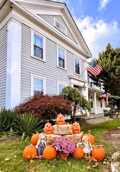 Exterior of Maple Terrace Community Care decorated for Halloween
