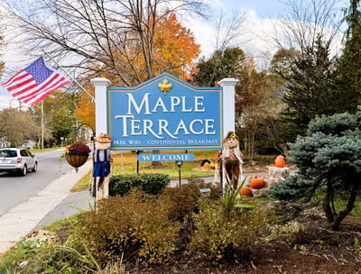 Exterior sign welcoming visitors to Maple Terrace Community Care