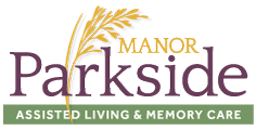 Parkside Manor logo with wheat graphic