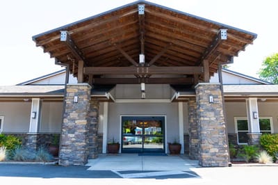 Front entrance of a senior living facility