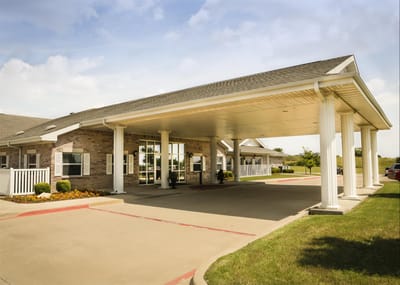 Front entrance of a senior living facility