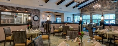 Dining area with elegant tables and decor