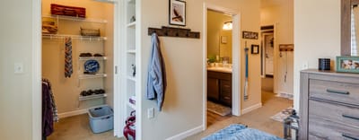 Private resident bedroom with closet space