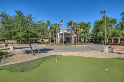 Beautiful outdoor view of facility entrance and landscaping