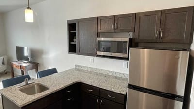Cedar Ridge Village, nursing home in West Des Moines, IA — Modern kitchen layout in a senior living facility