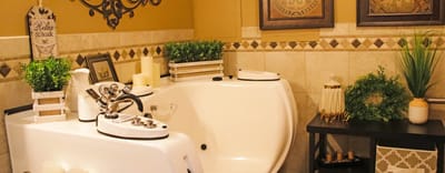 Elegant bathroom setting with tasteful decor