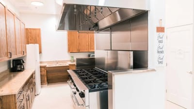 Bright kitchen with modern appliances