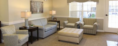 An inviting common area with seating