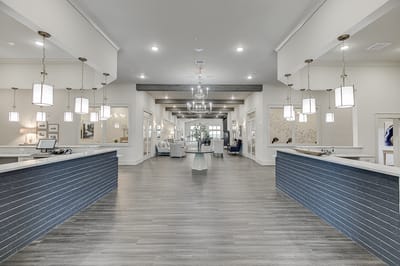 Bright and welcoming interior lobby of the facility