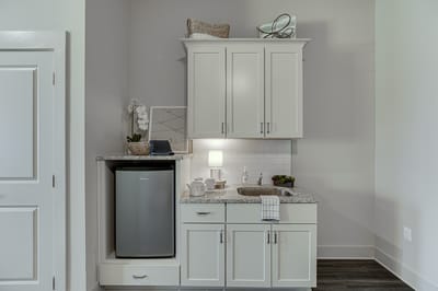 Cozy kitchenette area in a resident room