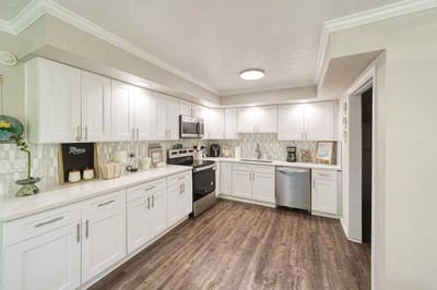 Bright modern kitchen in a senior living facility