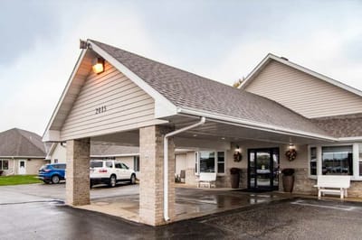 Exterior view of a senior living facility entrance