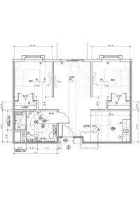 Architectural floor plan of a senior living unit
