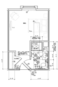 Architectural floor plan of a living space