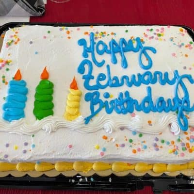 A birthday cake for February celebrations