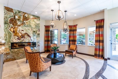Bright and inviting lounge area with modern decor