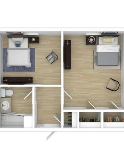 Floor plan of a private resident room