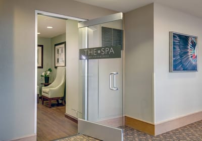 Entrance to the spa area inside Fairwinds