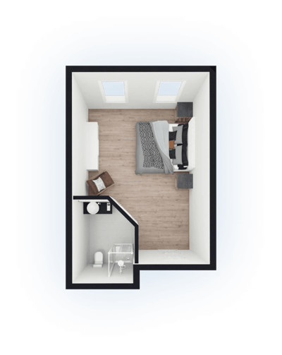 Interior layout of a resident room