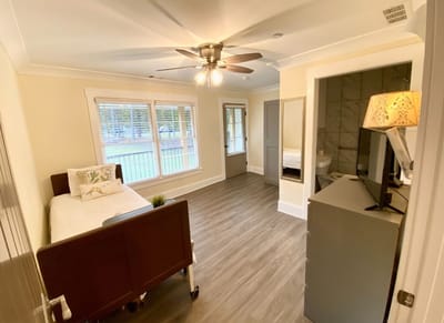 Bright private resident room with natural light