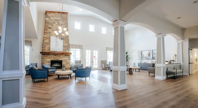 Bright and spacious common area with comfortable seating