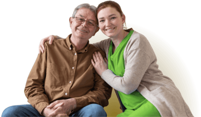 CERTUS Orange City Community, memory care in Orange City, FL — Smiling senior man and caregiver in casual setting