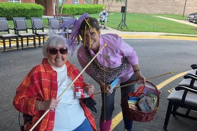 Residents enjoying a festive activity outdoors