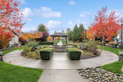 Beautiful garden area with fall foliage