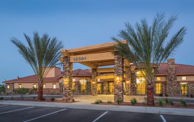 Exterior view of The Auberge at Peoria entrance